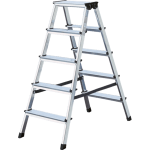 KRAUSE Stufenleiter, EN 131, 2 x 3 Stufen, 430mm, Arbeitshöhe 2,20m, 2,5kg Bild 1