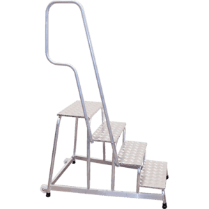 KRAUSE Montagetritt, mit Handlauf/Rollen, 3 Stufen, EN 14183,600mm, AH 2,6m, 8,5kg Bild 1