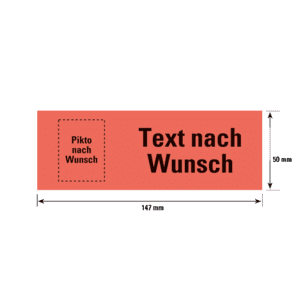 Warn-/Hinweisetikett, P+Tnach Wunsch, rot/schwarz, Haftpapier, permanent, 147x50mm, 250/Rolle Bild 1
