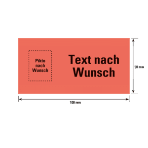 Warn-/Hinweisetikett, P+Tnach Wunsch, rot/schwarz, Haftpapier, permanent, 100x50mm, 250/Rolle Bild 1