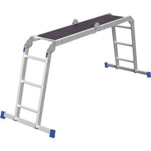 WERNER® Vielzweckleiter, 4-teilig mit Plattform, 4x3 Sprossen, AH bis 4,54m, 13,8kg Bild 1