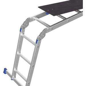WERNER® Vielzweckleiter, 4-teilig mit Plattform, 4x3 Sprossen, AH bis 4,54m, 13,8kg Bild 2