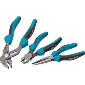 HAZET® Zangen- Satz, 3-teilig, Flachrund- / Universalzange, Kraft- Seitenschneider Bild 1
