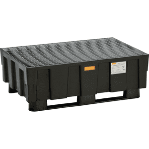 CEMO Euro- PE- Auffangwanne 250/2, mit Gitterrost, Polyetylen, 224 l Bild 1