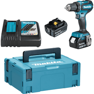 Makita Akku- Bohrschrauber DDF485RTJ, 18V, mit Ladegerät DC18RC, 2 Akkus BL1850B Bild 1