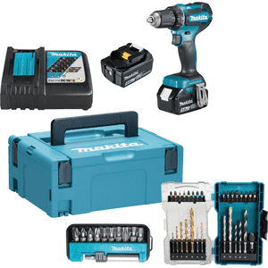 Vorteils- Set Makita Akku- Bohrschrauber DDF485RTJ, Bit- Sets E-07054 und D-65006 Bild 1