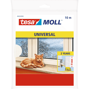 tesamoll® UNIVERSAL Schaumstoffdichtung, für Fenster und Türen, weiß, 9mmx6m Bild 1