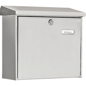 Briefkasten Medium, Namensfenster, Edelstahl, Wandmontage, 2 Schlüssel, 380x340x148mm Bild 1