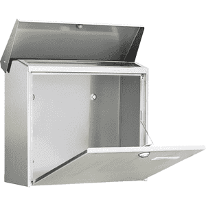 Briefkasten Medium, Namensfenster, Edelstahl, Wandmontage, 2 Schlüssel, 380x340x148mm Bild 2