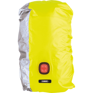 ABUS Rucksackhülle Lumino Night Cover, USB-Rücklicht, wasserdicht, gelb, 20-25l, 153g Bild 1