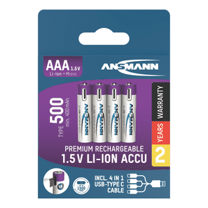 ANSMANN Lithium-Ionen Akkus Micro AAA Typ 500 (min. 400 mAh) 4 / Verpackungseinheit Bild 4