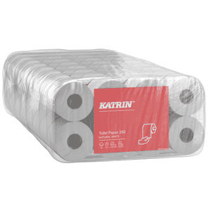 KATRIN® Toilettenpapier BASIC, 2-lagig, weiß, saugfähiges Papier, 64 Rollen / Verpackungseinheit Bild 1