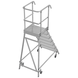 KRAUSE® Podestleiter, EN 131, einseitig begehbar, fahrbar, 7 Stufen Bild 3