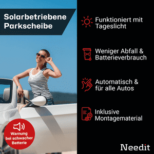 Needit Park Lite Solar, elektronische Parkscheibe, blau, StVO-Zul, 140x118mm Bild 4