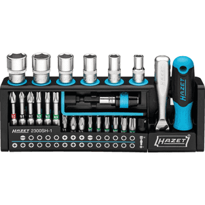 HAZET® Smartholder mit 39 Bits, 1/4 Zoll, mit Umschalt-Knarre, 190x130x105mm Bild 1