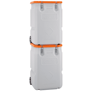 CEMO Mobil- Box Sammelbehälter, grau / orange, 250 l, 600 x 890 x 600 mm Bild 4