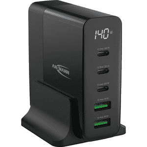 ANSMANN Desktop Charger, USB- Ladegerät mit 5 USB- Ports und 140 W, 80 x 85 x 31mm Bild 1