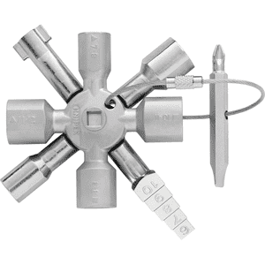 KNIPEX® Schaltschrankschlüssel TwinKey®, 8-strahlig mit Wendebit Bild 1