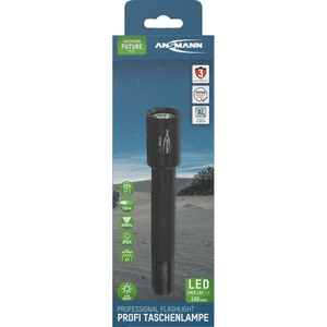 ANSMANN LED Taschenlampe Future T150, hochwertig, 150 Lumen, schwarz, 25x25x156mm Bild 2