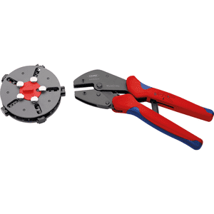 KNIPEX® Crimpzange MultiCrimp®, Griffe mit Mehrkomponenten- Hüllen, brüniert Bild 1