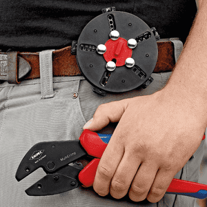KNIPEX® Crimpzange MultiCrimp®, Griffe mit Mehrkomponenten- Hüllen, brüniert Bild 3