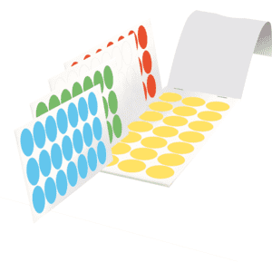 Markierungspunkte, rot, grün, blau, gelb, weiß, Haftpapier, Ø 25mm, 105 / Heft Bild 1