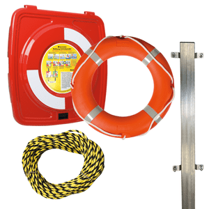 Rettungsring-Standgehäuse-Set, Kasten, Ring, Anleitung, Leine, Pfosten, Bef, 4 T/VE Bild 1