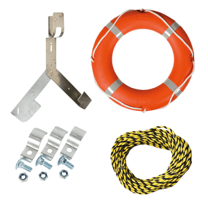 Rettungsring- Set, Ring, Halter, Rettungsleine, Befestigung, 4 Teile / VE Bild 1