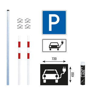 Komplett- Set Elektro- Ladestation für 1 Parkplatz, m.Absperrpfosten Bern, 1400mm Bild 1