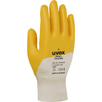 uvex Schutzhandschuh PROFI TRADER, Kat.II, mit Strickbund, orange/weiß, Größe 9