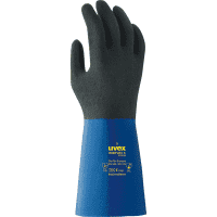 uvex Schutzhandschuh Rubiflex S XG35B, Kat.II, schwarz/blau, 350mm, Größe 9