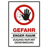 Hinweisschild Enger Raum, Folie, selbstklebend, 150x200mm