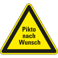 Warnschild, Pikto nach Wunsch, ASR/DIN/ISO, Folie, selbstklebend, SL 50mm
