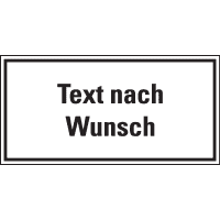 Abfallkennzeichen mit Text nach Wunsch, Folie, selbstklebend, 297x105mm