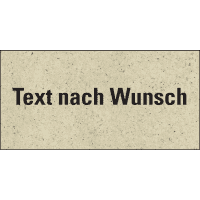 Etikett Text nach Wunsch, eckig, Primärfaser-Graspapier, 40x20mm, 16/Bogen