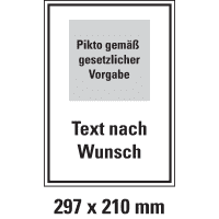 Hinweisschild, 1 Pikto ASR/DIN/ISO oben/Text nW. unten, Magnetfolie, 297x210mm