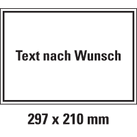 Hinweisschild, mit Text nach Wunsch, Magnetfolie, 297x210mm