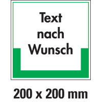 Abfallkennzeichen, mit Text nach Wunsch, Folie, selbstklebend, 200x200mm
