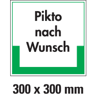 Abfallkennzeichen, mit Pikto nach Wunsch, Magnetfolie, 300x300mm