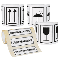 Vorteils-Set Verpackungskennzeichnung, seewasserb., div. Verpackungskennzeichen