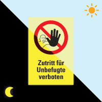 PERMALIGHT® power Verbots-Kombischild Zutritt für.., ASR/DIN, Kunststoff,300x400mm