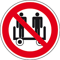 Verbotsschild Mitfahren verboten, praxisbewährt, Folie, selbstklebend, Ø 100mm
