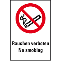 Verbots-Kombischild Rauchen verboten - No Smoking, ASR/ISO, Kunststoff,200x300mm