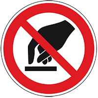Verbotsschild Berühren verboten, ASR/ISO, Folie, selbstklebend, Ø 100mm