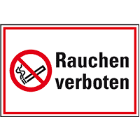 Verbots-Kombischild Rauchen verboten, Kunststoff, 200x300mm