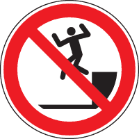 Verbotsschild Herunterspringen verboten, ISO, Kunststoff, Ø 300mm