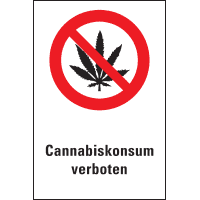 Verbots-Kombischild Cannabiskonsum verboten, praxisbewährt, Folie, 200x300mm