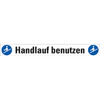 Treppenm. Handlauf benutzen, Piktos M012, R10, Bodenmarkierungsfolie, 1000x120mm