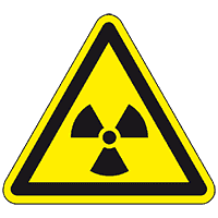 Warnschild Warnung vor radioaktiven Stoffen..., ASR/ISO, Folie, selbstkl., SL 100mm