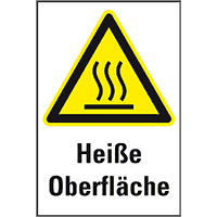Warn-Kombischild Heiße Oberfläche, ASR/ISO, Aluminium, 200x300mm
